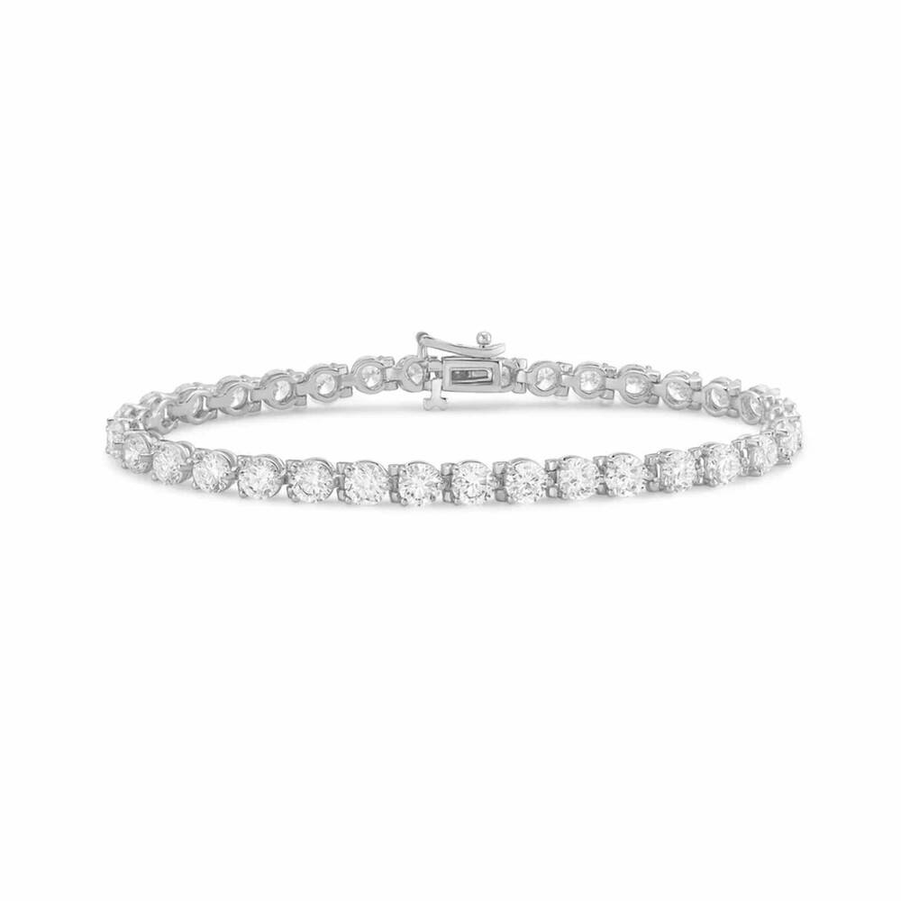 NEW DIANA M JEWELS women's round lab-grown diamond tennis bracelet (17.00 ct) -